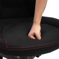 Vinsetto High Back Racing Style Gaming Office Chair Ergonomic PC Computer  Linen Fabric  Black/Red(m-8)