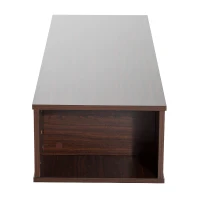 HomCom 48” Modern Wooden Floating Media Center Shelf Unit - Brown Woodgrain(m-6)