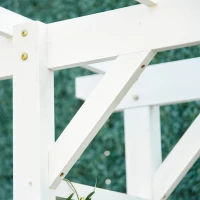 Outsunny 85" Wooden Garden Arbor for Wedding and Ceremony, Outdoor Garden Arch Trellis for Climbing Vines, Fir Wood, White(m-7)