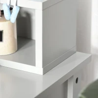 HOMCOM Study Writing Desk Computer Table Workstation with Removable Shelf, 2 Drawers, and Wide Tabletop, Grey(m-8)