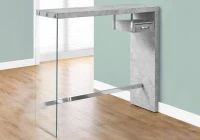 Monarch 48" Modern Cement-Look Top Tempered Glass Sides Home Bar Table with Floating Storage Drawer - Grey Tones Finish(m-3)