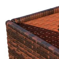 Outsunny Rattan Pool Storage Cart, Rolling Float Toy Organizer Bin, Stylish Outdoor Accessory for Poolside Clutter Control(m-8)