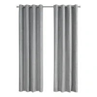 Monarch 52" x 84" Room Darkening Washable Micro Suede Curtain Panels (Set of 2), Wrinkled Texture - Silver(m-1)