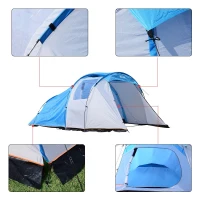 Outsunny 2-4 Person Waterproof Folding Family Camping Tent Outdoor Hiking Sleeping Dome Shelter w/ Front Porch(m-7)