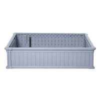 Outsunny 48" x 48" x 12" Raise Garden Bed Kit, Raised Planter Box, Above Ground Garden for Flowers, Herb, Vegetables with Easy Assembly, Gray(m-9)