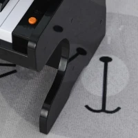 Qaba Kids Mini Piano Toy with 25 Keys Simulated Piano Sound, a Realistic Piano Look, &  Side Book Holder, Black(m-5)