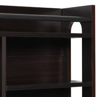 HOMCOM Wall-Mounted Floating Storage Shelf with 4 Storage Units and 4 Dual Hooks, Espresso(m-7)