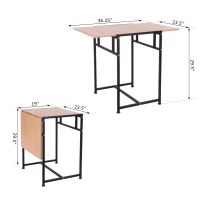 HOMCOM 36" Wood Top Folding Computer Table Home Office Desk Slide Folding Writing Desk - Black(m-4)