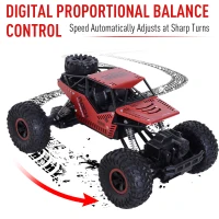 Aosom 1:16 Scale 2.4Ghz 4WD RC Rock Crawler Off-Road Electric Monster Truck - Red(m-6)