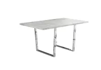 Monarch 59" x 36" Rectangular Cement-Look Finish Chrome Metal Leg Modern Dining Table(m-1)