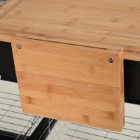 HOMCOM Rolling Mobile Kitchen Island Cart with Granite & Bamboo Countertop, Knife Rack, Integrated Spice Rack & Storage Drawer(m-10)