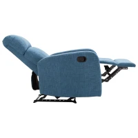 HomCom Linen Fabric Manual Recliner Lounger Chair  with Footrest - Blue(m-1)