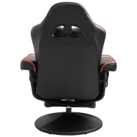 Open Box Vinsetto Home Comfortable Office Video Game Sofa Swivel Chair with a Strong Ergonomic Design & Quality Material - Black and Red(m-7)