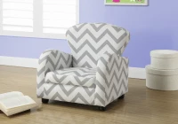 Monarch Kids' Padded Upholstered  Accent Arm Chair - Grey Chevron Pattern(m-2)