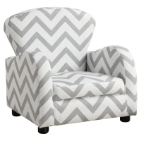 Monarch Kids' Padded Upholstered  Accent Arm Chair - Grey Chevron Pattern(m-1)