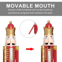 Open Box HOMCOM 42" Wooden Traditional Nutcracker King Figure with Scepter - Wine Red(m-4)