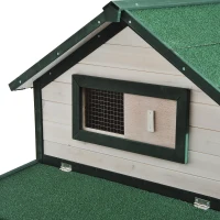 PawHut 100" Portable Wooden Chicken Coop Kit With Wheels, Run And Nesting Box (m-7)