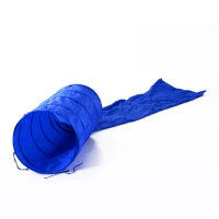 PawHut 16' Folding Backyard Dog Fitness Training Agility Tunnel with Chute(m-1)