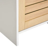 kleankin Tall Bathroom Floor Cabinet, Freestanding Linen Tower with Adjustable Shelf and Cupboard, Narrow Side Storage Organizer, Natural Wood(m-15)