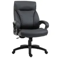 Vinsetto 6 Vibrating Massage Office Chair, Heavy-Duty Ergonomic Desk Chair with 5 Modes, Padded Armrest, Rolling Swivel PU Leather Task Computer Chair for Adults(m-1)