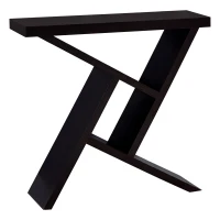 Monarch 36" Architectural Modern Wood Grain-Look Angular Storage Base Accent Console Table - Cappuccino Brown Finish(m-1)