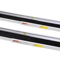 HOMCOM 6-8ft Aluminum Foldable Wheelchair Ramp Scooter Mobility Easy Access Carrier with Sturdy Telescoping Design(m-7)