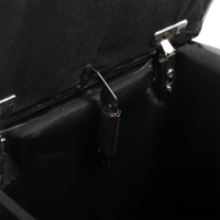 HomCom 17” Cube Faux Leather Storage Ottoman Footrest With Decorative Pull Out Tray - Black(m-9)