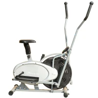 Soozier 2 in 1 Cardio Fitness Elliptical Fan Bike Trainer w/ LCD Display(m-1)