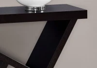 Monarch 36" Architectural Modern Wood Grain-Look Angular Storage Base Accent Console Table - Cappuccino Brown Finish(m-3)