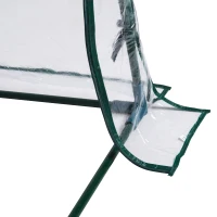 Outsunny 7' x 3' x 2.5' Mini Greenhouse, Portable Tunnel Green House with Roll-Up Zippered Doors, UV Waterproof Cover, Steel Frame, Clear(m-14)