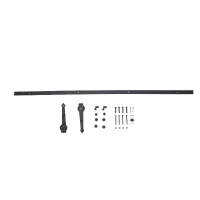 HomCom 6' Modern Interior Sliding Barn Door Hardware Kit - Black Carbon Steel Arrow(m-3)