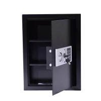Open Box HomCom 19" x 14" x 4" Digital Wall Mounted Home Security Storage Safe - Black(m-5)