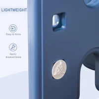 Qaba Kids Table and Chair Set, Activity Desk with Bookshelf & Storage for Study, Activities, Arts, or Crafts, Blue and White(m-7)