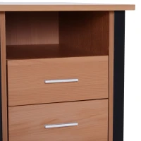 HomCom 50" Industrial Lift Top Standing Computer Desk with Storage - Black / Oak(m-8)