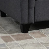 HOMCOM 2-Seater Oversize Loveseat Linen Fabric Sofa Couch 72.8 Inches with Rubberwood Legs & Rolled Arms for Living Room, Grey(m-16)