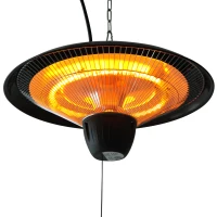 Outsunny 1500W Patio Gazebo Ceiling Mounted Patio Heater String Control with Light - Black(m-9)