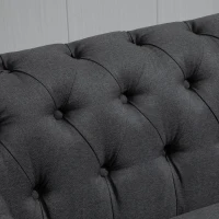 HOMCOM 2-Seater Oversize Loveseat Linen Fabric Sofa Couch 72.8 Inches with Rubberwood Legs & Rolled Arms for Living Room, Grey(m-14)