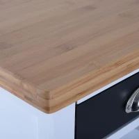 HomCom 34” Kitchen Island Rolling Cart With Wine Rack Drawers and 9 Glass Stemware Storage(m-8)