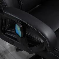 Vinsetto 6 Vibrating Massage Office Chair, Heavy-Duty Ergonomic Desk Chair with 5 Modes, Padded Armrest, Rolling Swivel PU Leather Task Computer Chair for Adults(m-14)