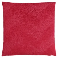 Monarch 18" x 18" Feathered Velvet Throw Pillow (1 pc) - Red(m-1)