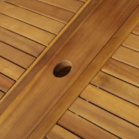 Outsunny Acacia Wood 9 Piece Extendable Oval Patio Dining Table Set(m-13)