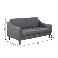 HomCom Two-Seat Sofa - Dark Gray(m-3)