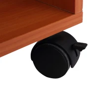 HomCom Wheeled Computer Cart - Cherry Wood(m-7)