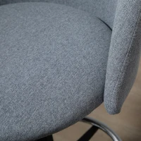 Vinsetto Ergonomic Rolling Drafting Chair for Standing Desk, Linen Office Stool with Adjustable Foot Ring and Steel Base(m-11)