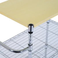 HomCom 32” Portable 3 Tier Rolling Kitchen Cart With 2 Wire Storage Shelves(m-7)