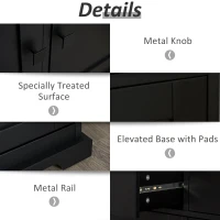 HOMCOM Buffet Storage Cabinet for Kitchen Entryway with 2 Cabinets and 3 Drawers, Adjustable Shelves, Black(m-5)