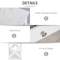 kleankin Wall Mount Bathroom Storage Rack with Open Shelves and Drawer Wooden Cabinet Organizer for Bathroom - White(m-6)