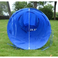 PawHut 16' Folding Backyard Dog Fitness Training Agility Tunnel with Chute(m-5)