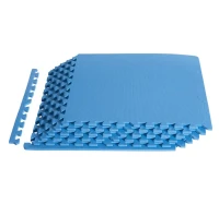 Soozier 216 sq ft Exercise Interlocking Protective Flooring - 24" x 24" x 3/8" Tiles - Blue(m-1)
