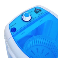 HomCom 2-In-1 Electric 5.5 Pound Capacity Mini Portable Washing Machine And Air Spin Dryer - Blue(m-5)